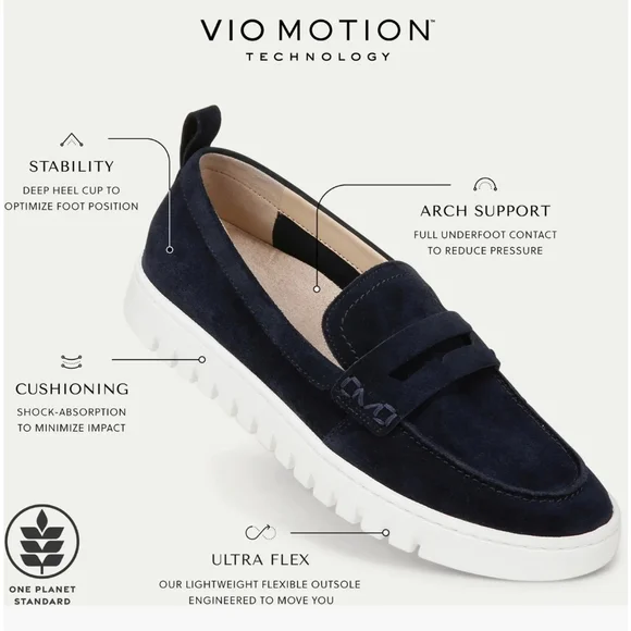 Sizes 5 To 12 Med Women Vionic Uptown Black Suede Penny Loafer SlipOn Sneaker - Picture 6 of 14